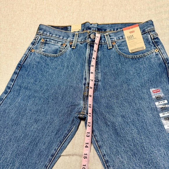 Levi’s 501 Original Jeans 32x32 Medium Wash 100% Cotton Straight Leg NWT - Picture 8 of 12